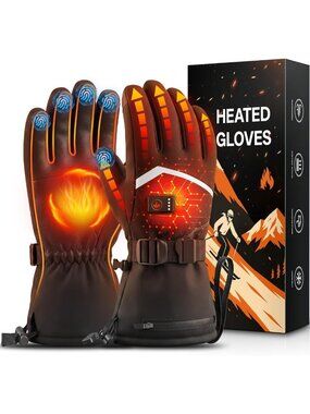 Rechargeable Heated Gloves for Men & Women - Waterproof Electric Ski Gloves